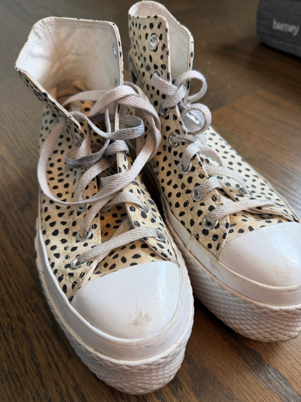 Converse Platform High Top Sneakers - White with Black Spots - Picture 5 of 5